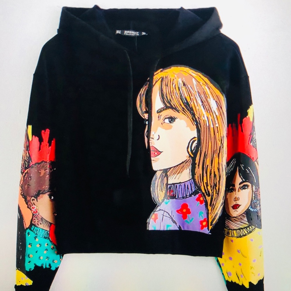 ZARA Trendy Face Cool Girls Sweatshirt